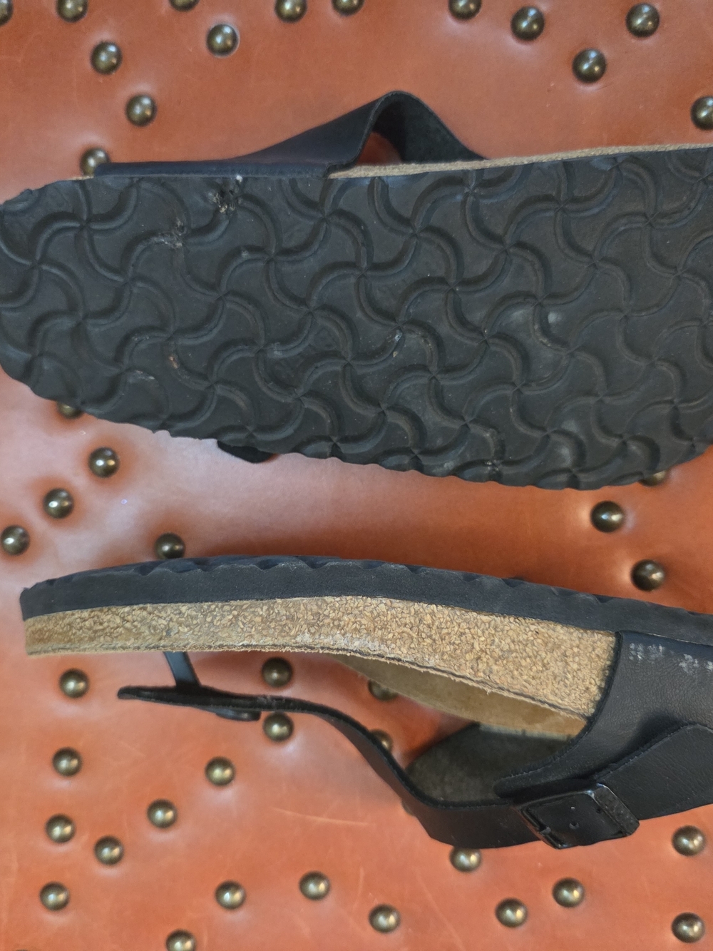Birkenstock Black Cork Footbed Sandals with Adjustable Strap